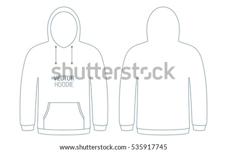 Template Vector Illustration Blank Hooded Sweater Stock Vector 64821040