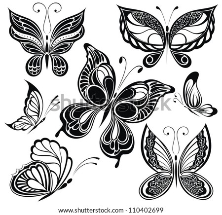 Traditional Butterfly Tattoo Black And White