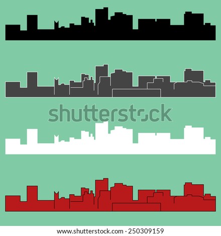 City Skylines Silhouettes Stock Vector 5957209 - Shutterstock