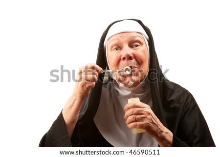 Funny Nun Religious Habit Veil Blowing Stock Photo 46590511 Shutterstock