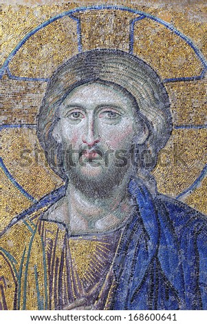  - stock-photo-istanbul-turkey-december-jesus-christ-a-byzantine-mosaic-in-the-interior-of-hagia-sophia-168600641