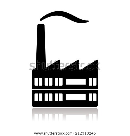 factory in black and white - stock vector