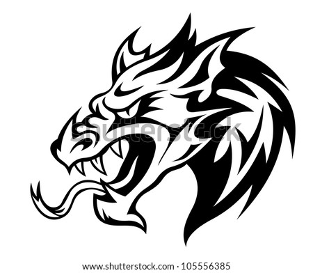 Simple Dragon Head Tattoo