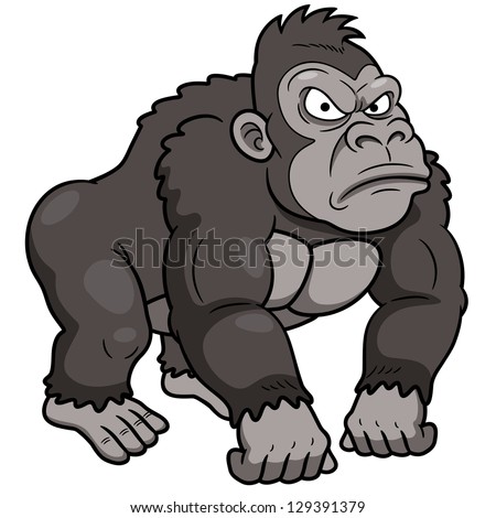 illustration of Gorilla Cartoon - stock vector