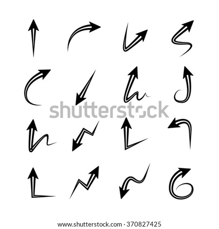 Vector Illustration Curved Arrow Icons Black Stock Vector 398048569