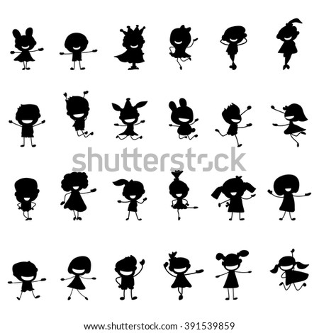 Drawing Isolated Colorful Kids On White Stock Vector 59286739
