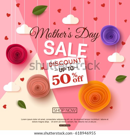 Mothers day sale banner template, vector illustration Mothers day sale banner template, vector illustration
