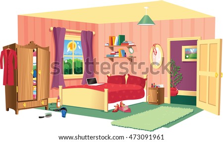 Some Kid Bedroom Illustration Cartoon Children Stock Vector 120113023