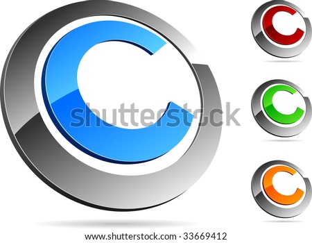 Letter "C" 3d vector icons such logos. - stock vector