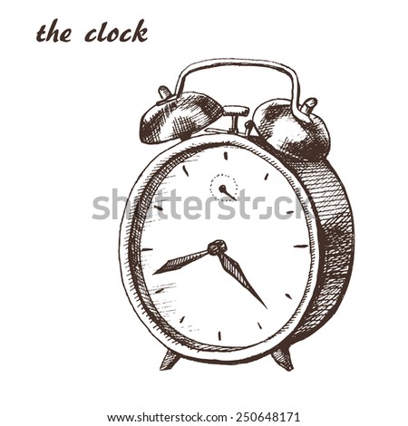 Hand Alarm Clock Drawn Vector Stock Photos, Images, & Pictures