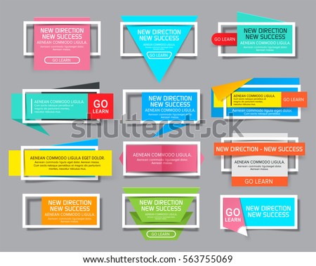 Set of Website Banner with white frame. Vector illustration. Social media templates and ads web banner. Set of Website Banner with white frame. Vector illustration. Social media templates and ads web banner.