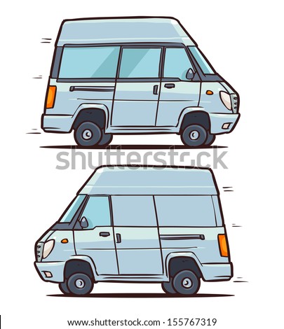 Minibus. cartoon illustration - stock vector