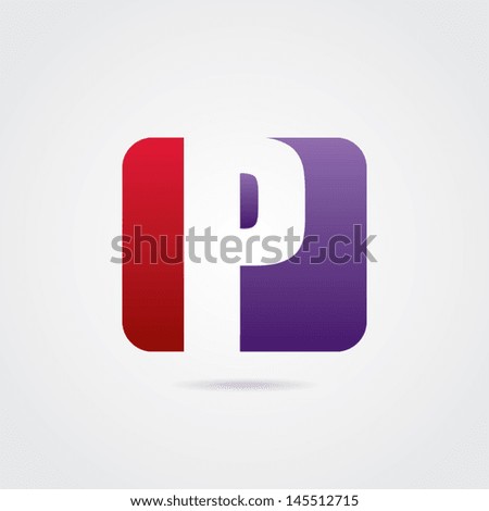 Abstract Letter P Icon - stock vector