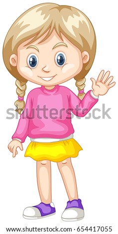 Young Girl Pointing Herself Her Thumb Stock Vector 342046910 - Shutterstock