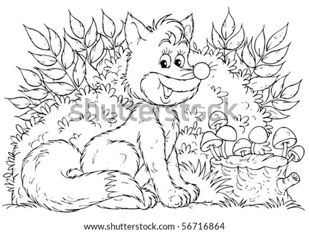 Coloring Pages Wild Animals Three Little Stock Vector 434439112