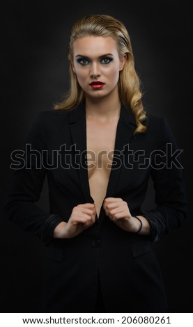 Sexy Blonde Skimpy Cloths Pic 90