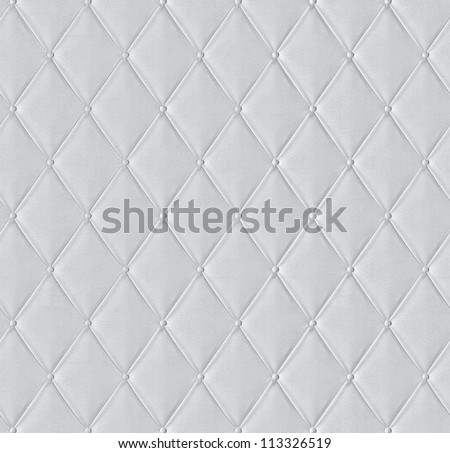 White quilted leather tiled texture - stock photo