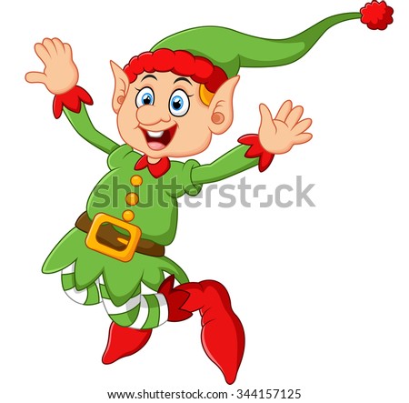 Elf Little Santa Helper Vector Illustration Stock Vector 67095274