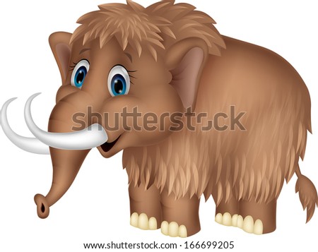 Cute mammoth cartoon - stock vector