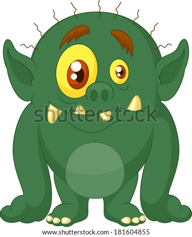 Green Monster Cartoon Stock Vector 181604852 - Shutterstock