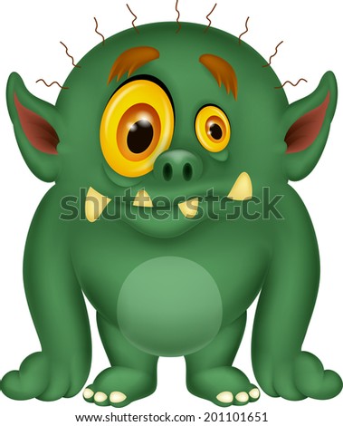 Green Monster Cartoon Stock Vector 181604852 - Shutterstock