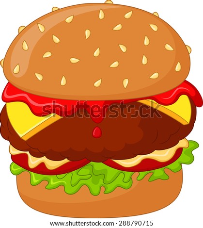 Vector Drawing Cheeseburger Stock Vector 112710340 - Shutterstock
