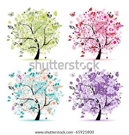 Purple Tree Stock Vectors & Vector Clip Art | Shutterstock