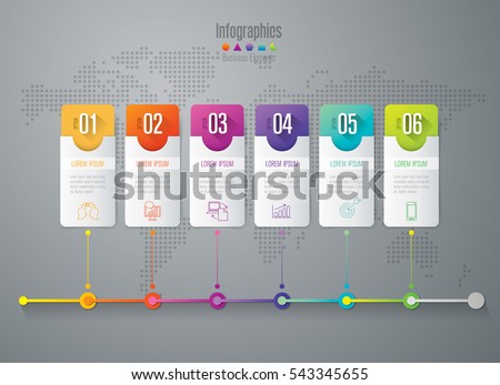 Timeline infographic design vector and marketing icons can be used for workflow layout, diagram, annual report, web design. Business concept with 6 options, steps or processes. Timeline infographic design vector and marketing icons can be used for workflow layout, diagram, annual report, web design. Business concept with 6 options, steps or processes.
