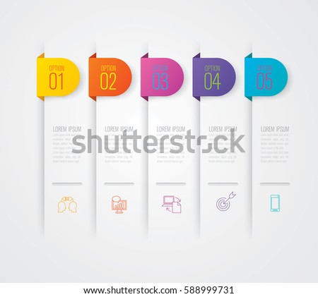 Infographics design vector and marketing icons can be used for workflow layout, diagram, annual report, web design. Business concept with 5 options, steps or processes. Infographics design vector and marketing icons can be used for workflow layout, diagram, annual report, web design. Business concept with 5 options, steps or processes.