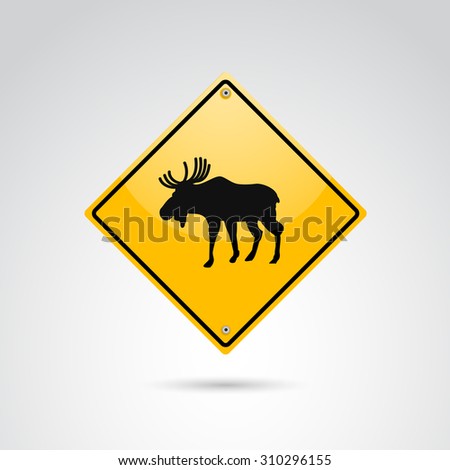 Moose Crossing Road Sign Stock Photo 41503372 - Shutterstock