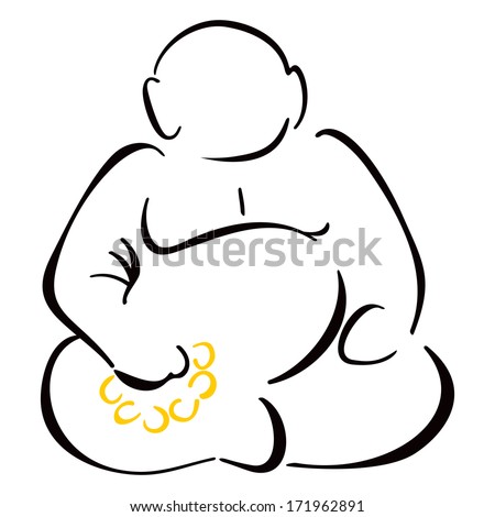 Sitting Buddha - stock vector