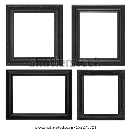 Black frame Isolated Decorative Carved Wood Stand Antique Black Frame 