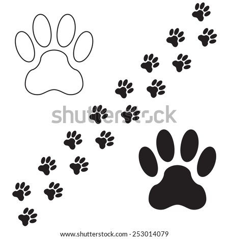 Dog paw ink stamps