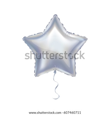 Silver star balloon on background Silver star balloon on background