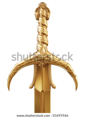 Gold Sword On White Background Stock Illustration 35695966 - Shutterstock