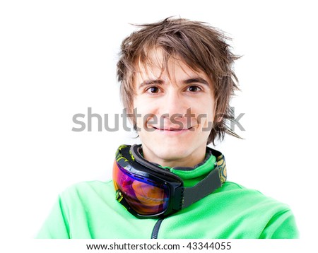 Portrait of a young active man. Skier or snowboarder with sport mask. Isolated - - stock-photo-portrait-of-a-young-active-man-skier-or-snowboarder-with-sport-mask-isolated-43344055