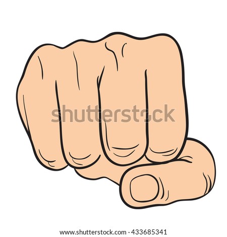 Cartoon Hand Pointing Finger Knuckles Front Stock Vector 453605836