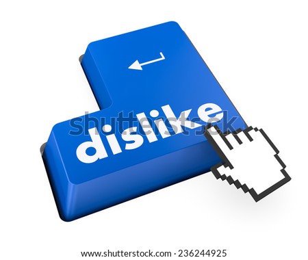 dislike key on keyboard for anti social media concepts , social media