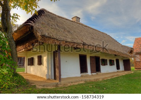 reed-covered roof of a residential building as typical as in Hungary 