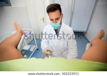 Friendly Female Red Hair Doctor Gynecologist Stock Photo 