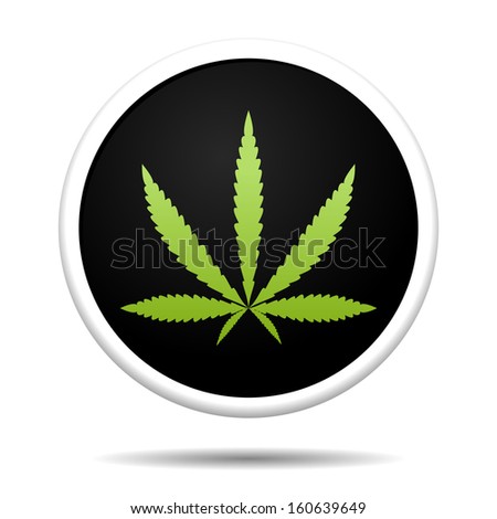 Green Leaf weed icon - stock vector