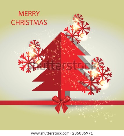 Christmas Greeting Card. Vector illustration. - stock vector