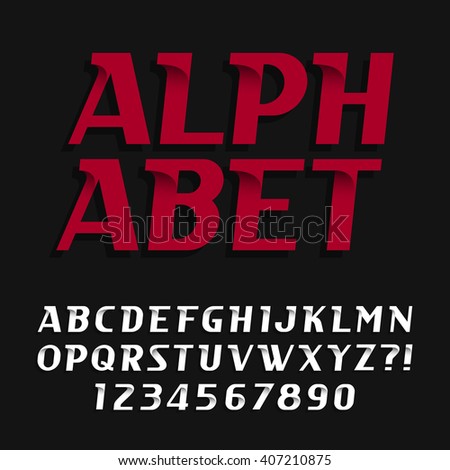 Decorative alphabet vector font. Oblique type letters and numbers. Stock vector typography for headlines, posters etc. - stock vector Decorative alphabet vector font. Oblique type letters and numbers. Stock vector typography for headlines, posters etc. - stock vector