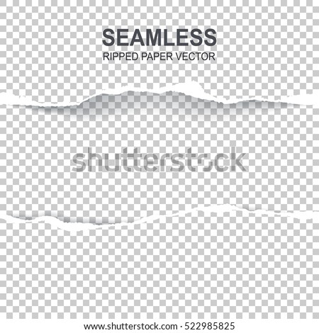 Seamless ripped paper and transparent background with space for text, vector art and illustration. Seamless ripped paper and transparent background with space for text, vector art and illustration.