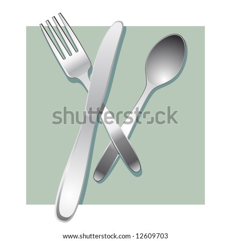 Spoon Knife Fork Vector Illustration Stock Vector 12609703 - Shutterstock