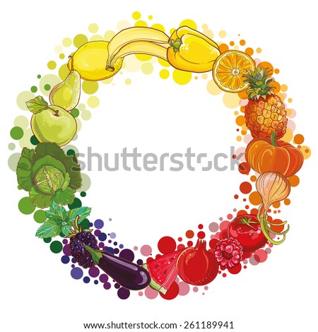 ... Healthy lifestyle illustration for print, web. Food circle. eps 10