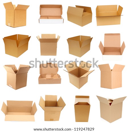 Packing of shipping carton boxes - stock photo