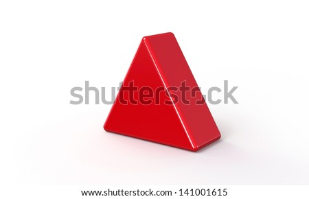 red triangle in 3d - stock photo