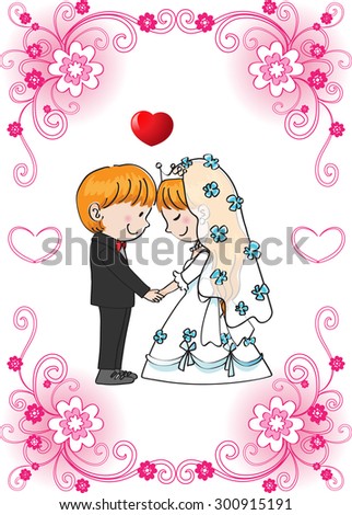 Running Groom Chased By Bride Funny Stock Vector Shutterstock