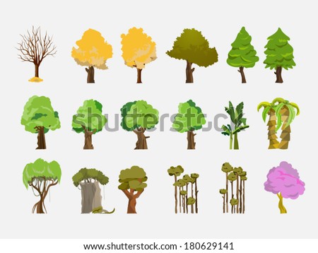 Trees Set - vector Illustration - stock vector